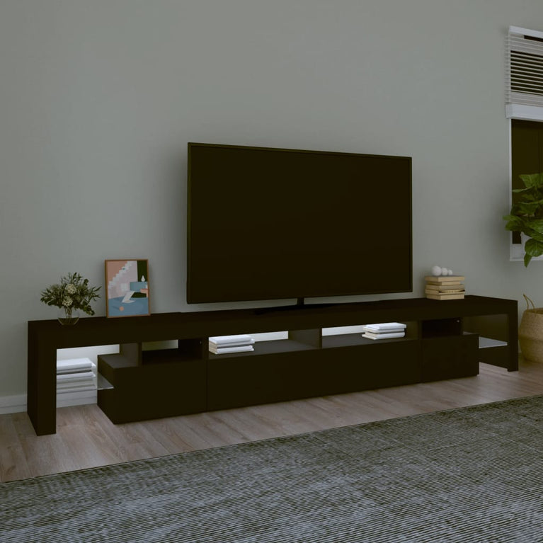Tv-meubel met LED-verlichting 260x36,5x40 cm zwart MeubelReus