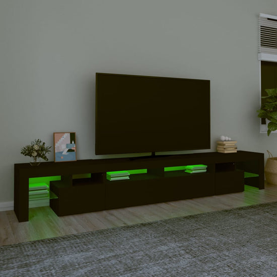 Tv-meubel met LED-verlichting 260x36,5x40 cm zwart MeubelReus