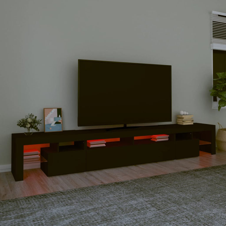 Tv-meubel met LED-verlichting 260x36,5x40 cm zwart MeubelReus