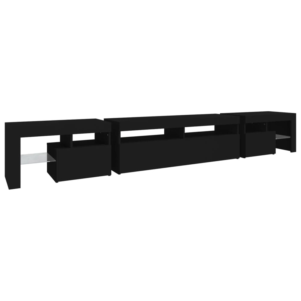 Tv-meubel met LED-verlichting 260x36,5x40 cm zwart MeubelReus