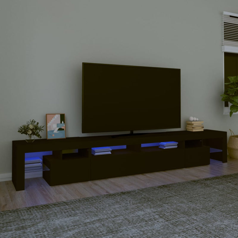 Tv-meubel met LED-verlichting 260x36,5x40 cm zwart MeubelReus