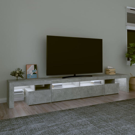 Tv-meubel met LED-verlichting 260x36,5x40 cm betongrijs MeubelReus