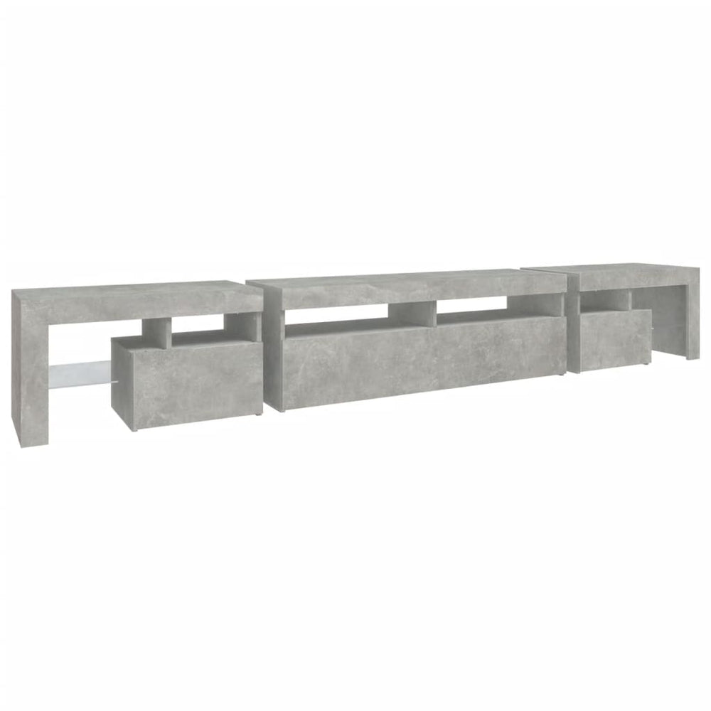 Tv-meubel met LED-verlichting 260x36,5x40 cm betongrijs MeubelReus