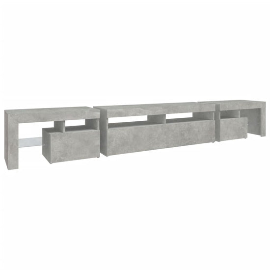 Tv-meubel met LED-verlichting 260x36,5x40 cm betongrijs MeubelReus