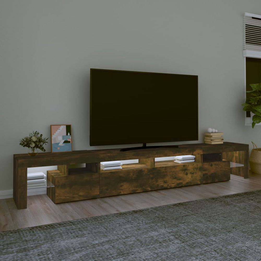 Tv-meubel LED-verlichting 260x36,5x40 cm gerookt eikenkleurig MeubelReus