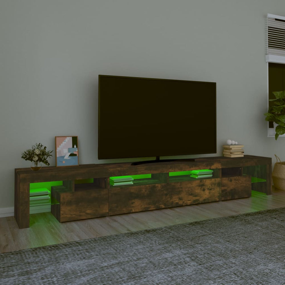 Tv-meubel LED-verlichting 260x36,5x40 cm gerookt eikenkleurig MeubelReus