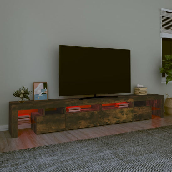 Tv-meubel LED-verlichting 260x36,5x40 cm gerookt eikenkleurig MeubelReus