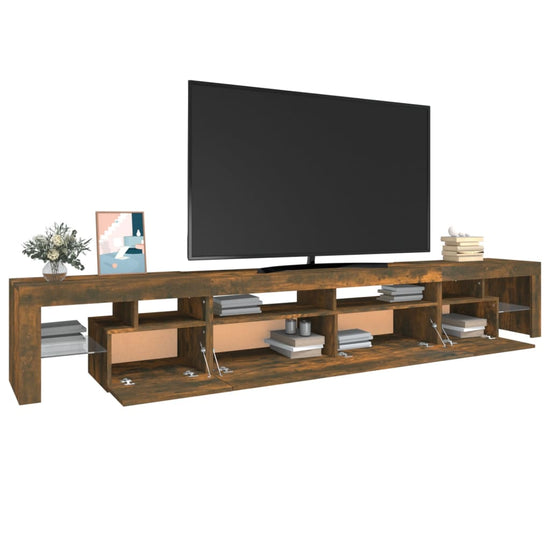 Tv-meubel LED-verlichting 260x36,5x40 cm gerookt eikenkleurig MeubelReus