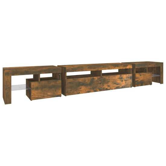 Tv-meubel LED-verlichting 260x36,5x40 cm gerookt eikenkleurig MeubelReus