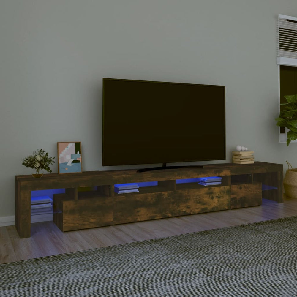 Tv-meubel LED-verlichting 260x36,5x40 cm gerookt eikenkleurig MeubelReus