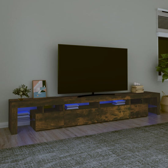 Tv-meubel LED-verlichting 260x36,5x40 cm gerookt eikenkleurig MeubelReus