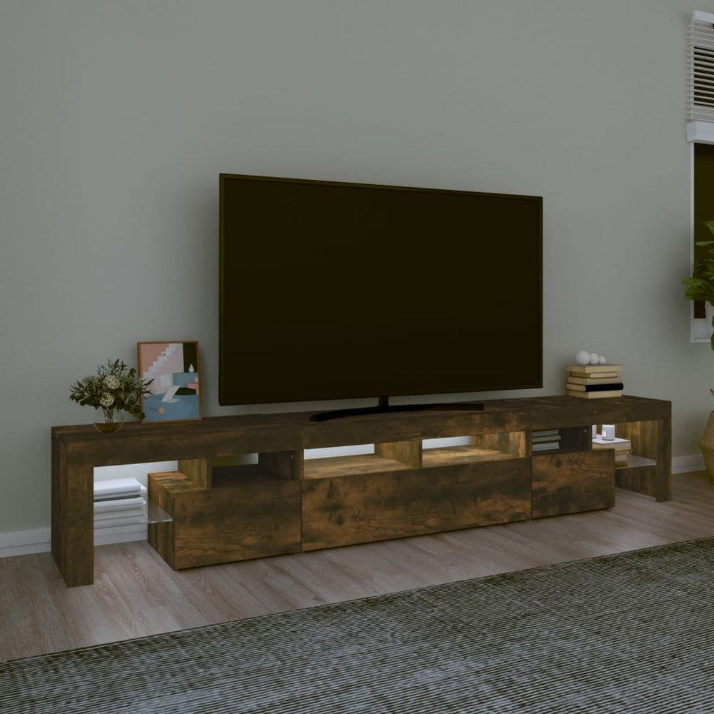 Tv-meubel LED-verlichting 230x36,5x40 cm gerookt eikenkleurig MeubelReus