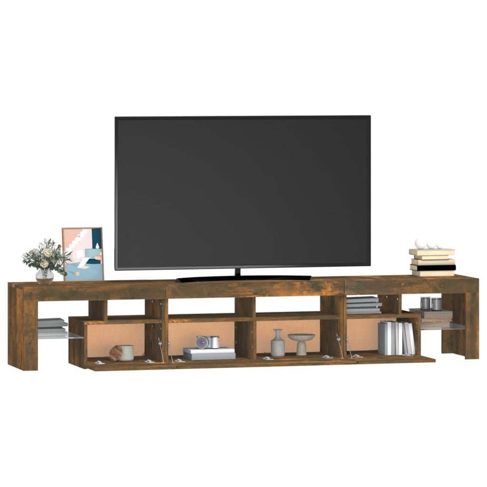 Tv-meubel LED-verlichting 230x36,5x40 cm gerookt eikenkleurig MeubelReus