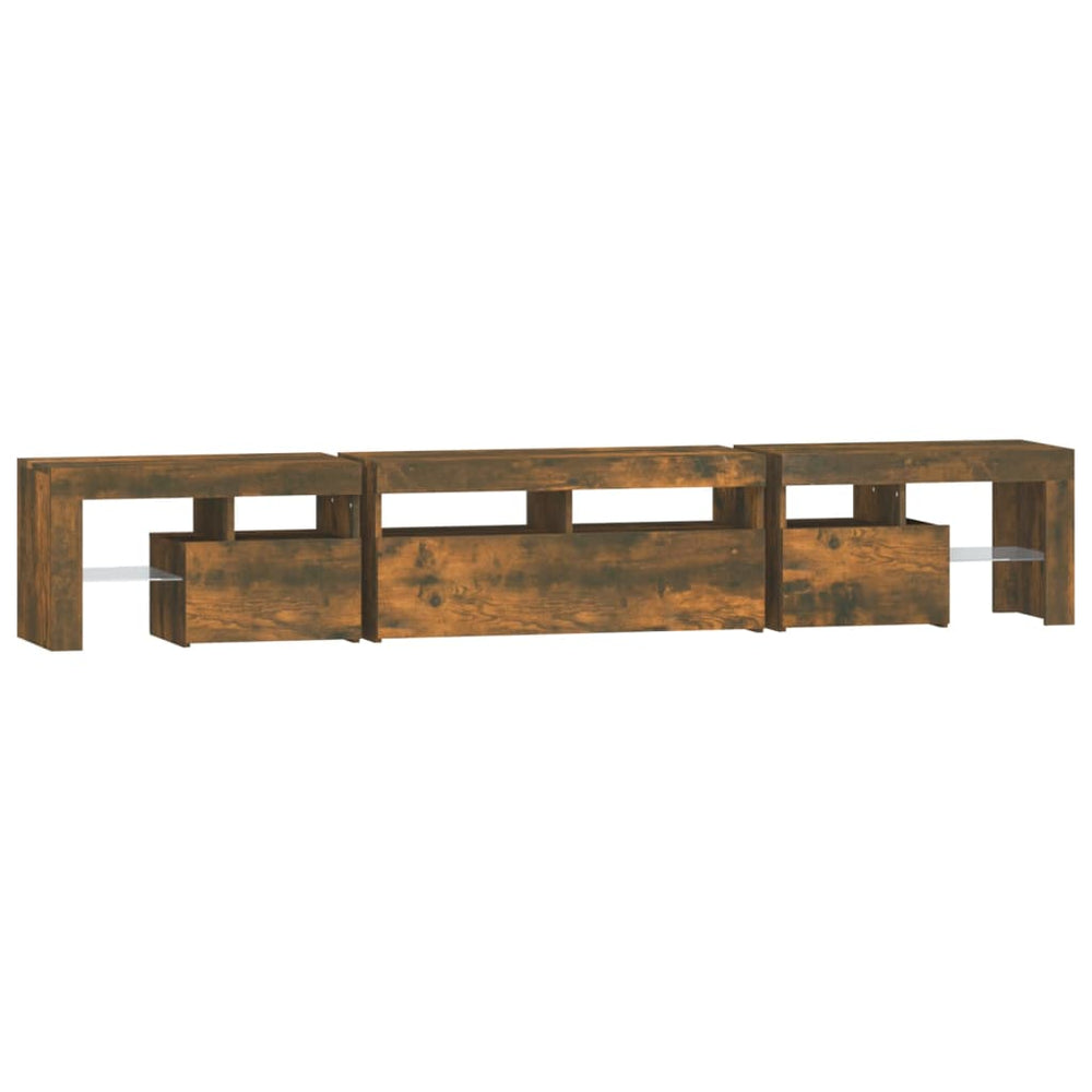 Tv-meubel LED-verlichting 230x36,5x40 cm gerookt eikenkleurig MeubelReus