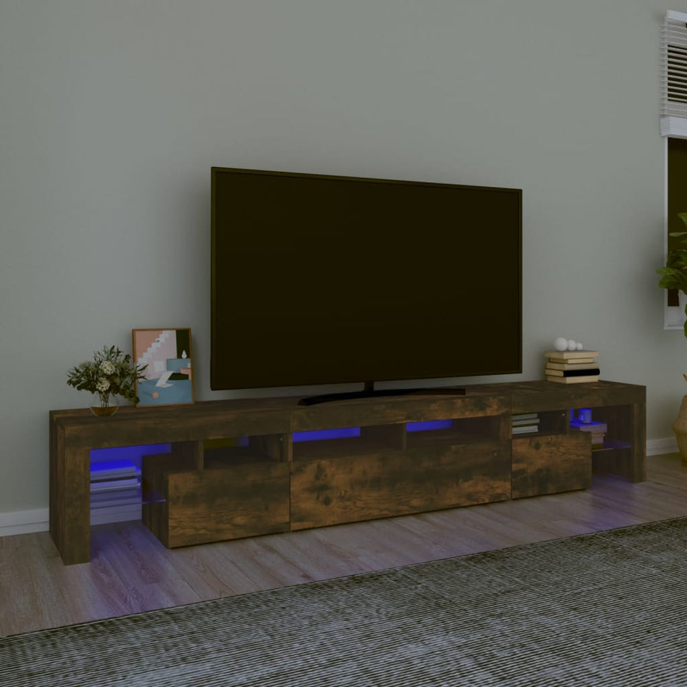 Tv-meubel LED-verlichting 230x36,5x40 cm gerookt eikenkleurig MeubelReus