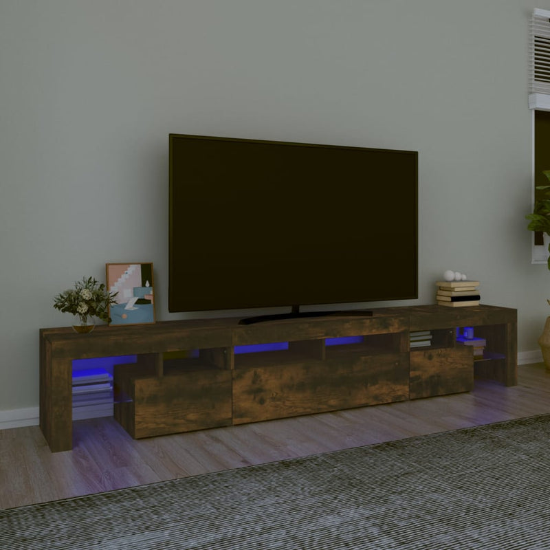Tv-meubel LED-verlichting 230x36,5x40 cm gerookt eikenkleurig MeubelReus
