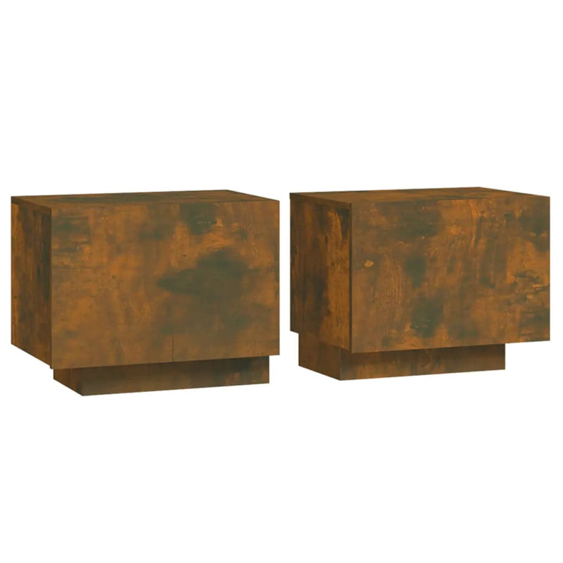 Nachtkastje 100x35x40 cm bewerkt hout gerookt eikenkleurig MeubelReus
