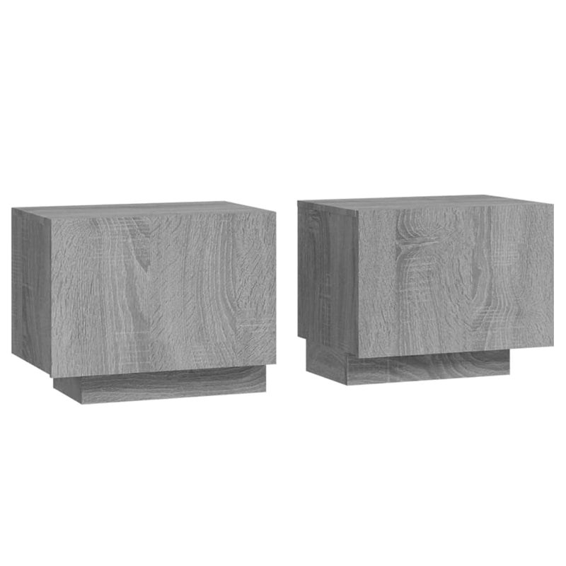 Nachtkastje 100x35x40 cm bewerkt hout grijs sonoma eikenkleurig MeubelReus