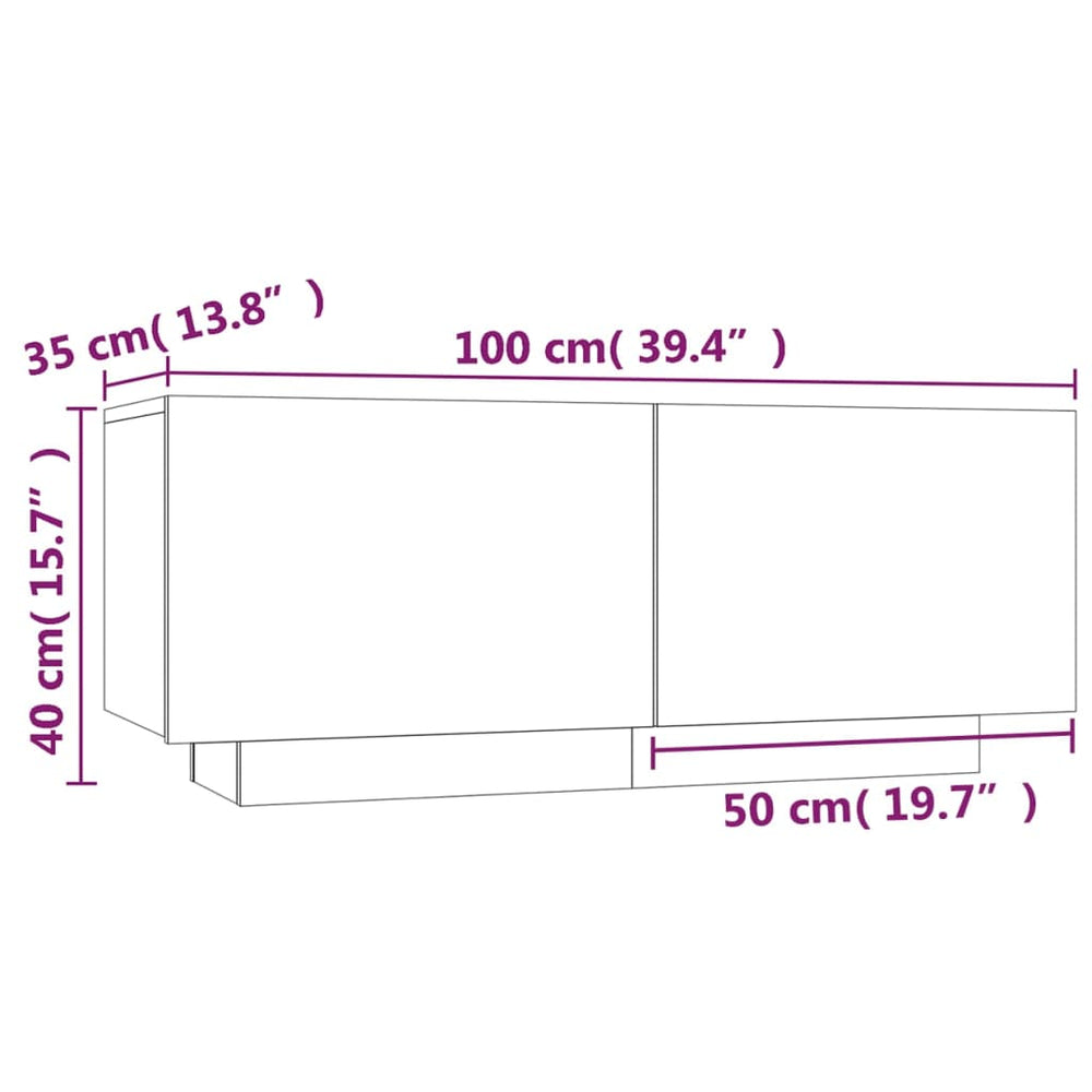 Nachtkastje 100x35x40 cm bewerkt hout grijs sonoma eikenkleurig MeubelReus