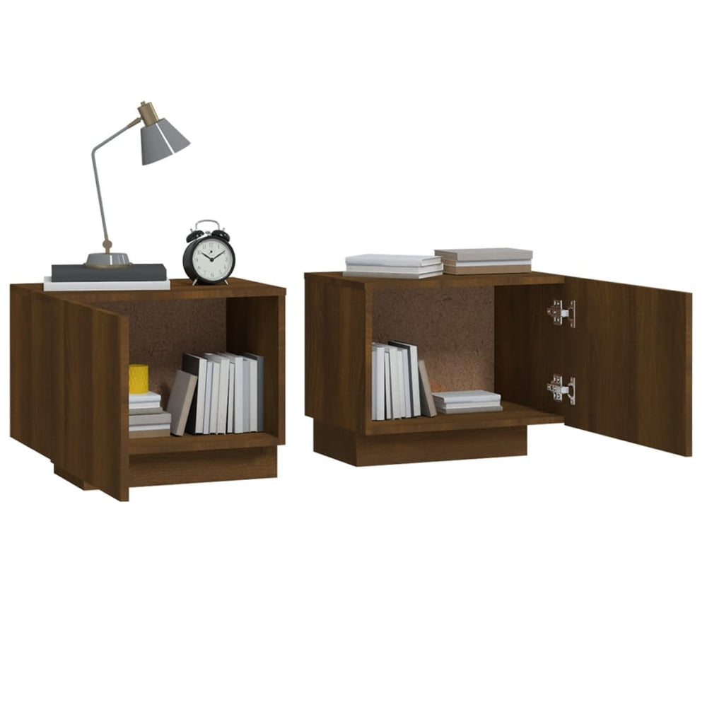 Nachtkastje 100x35x40 cm bewerkt hout bruin eikenkleur MeubelReus