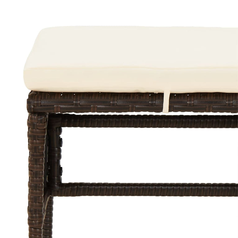 6-delige Loungeset met kussens poly rattan bruin MeubelReus