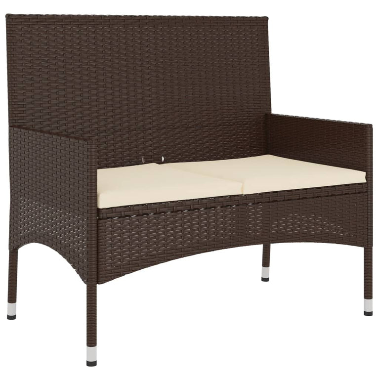 6-delige Loungeset met kussens poly rattan bruin MeubelReus