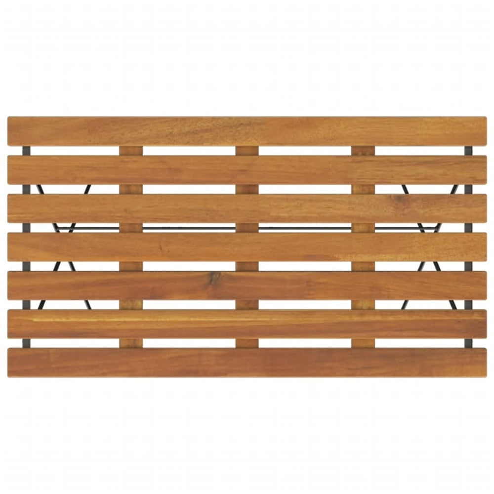 7-delige Bistroset inklapbaar massief acaciahout en staal MeubelReus