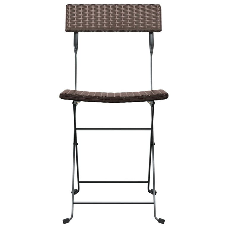 Bistrostoelen 4 st inklapbaar poly rattan en staal bruin MeubelReus