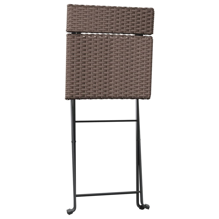 Bistrostoelen 4 st inklapbaar poly rattan en staal bruin MeubelReus