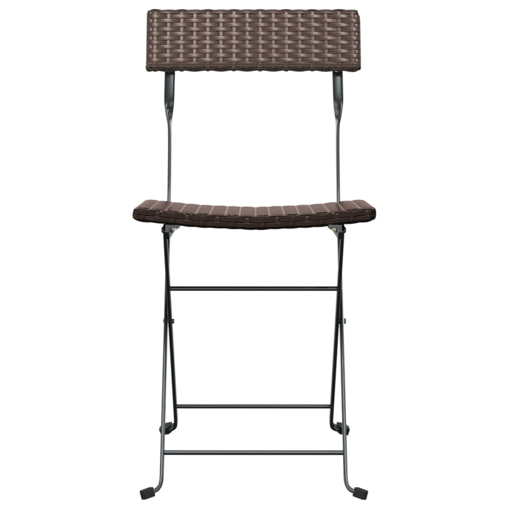 Bistrostoelen 6 st inklapbaar poly rattan en staal bruin MeubelReus