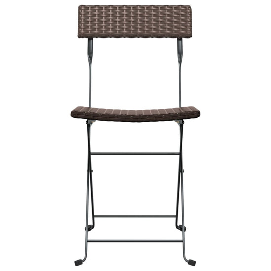 Bistrostoelen 6 st inklapbaar poly rattan en staal bruin MeubelReus