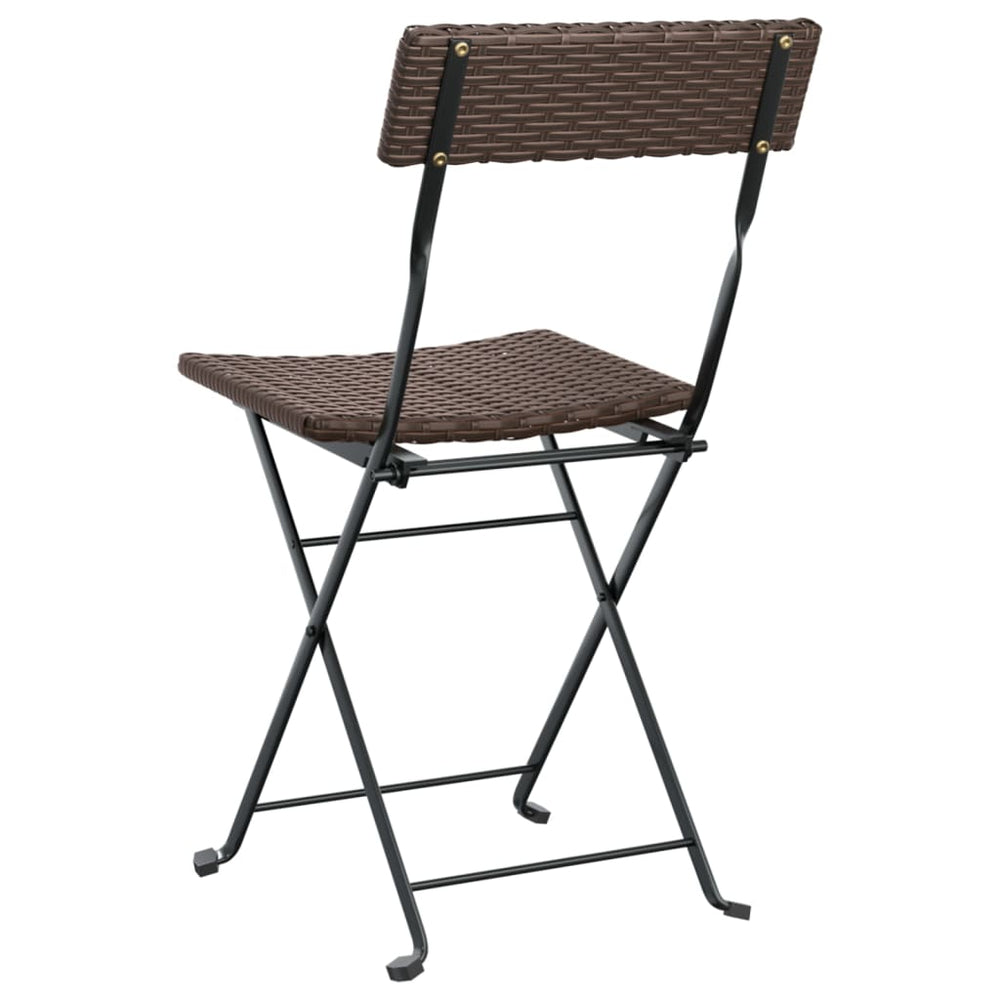 Bistrostoelen 6 st inklapbaar poly rattan en staal bruin MeubelReus