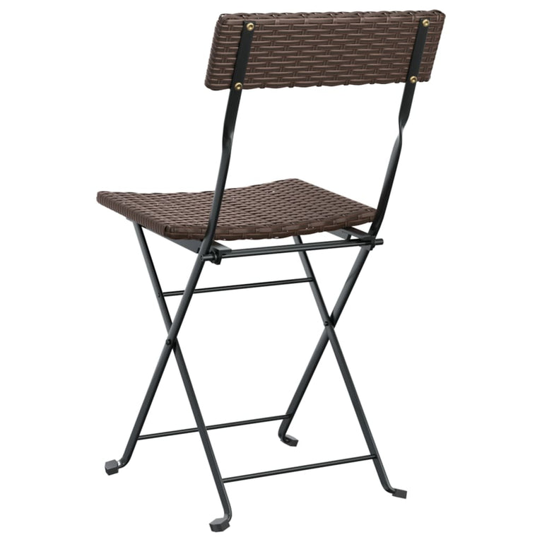 Bistrostoelen 6 st inklapbaar poly rattan en staal bruin MeubelReus