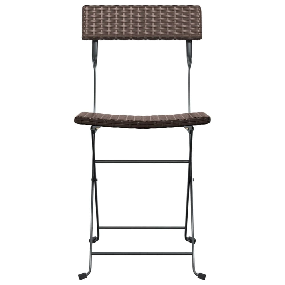 Bistrostoelen 8 st inklapbaar poly rattan en staal bruin MeubelReus