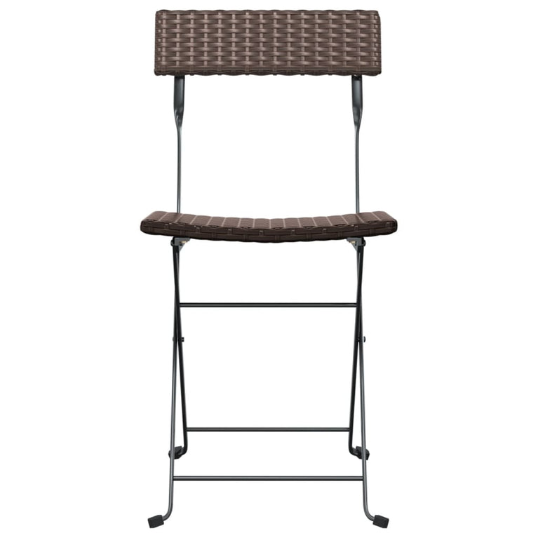 Bistrostoelen 8 st inklapbaar poly rattan en staal bruin MeubelReus