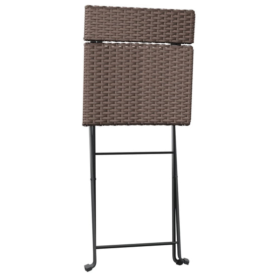Bistrostoelen 8 st inklapbaar poly rattan en staal bruin MeubelReus
