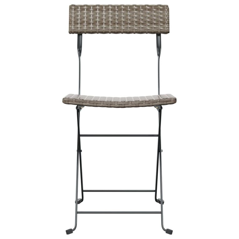 Bistrostoelen 4 st inklapbaar poly rattan en staal grijs MeubelReus