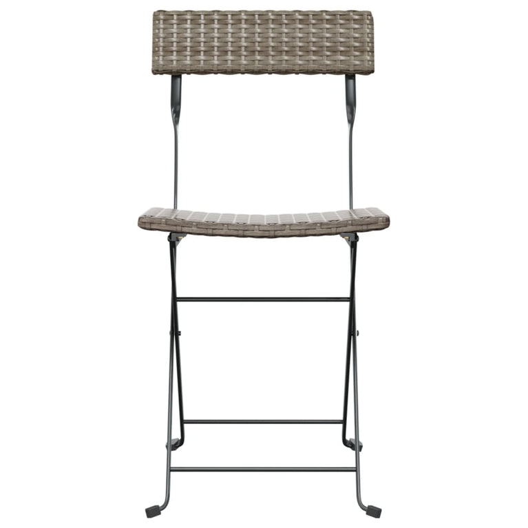 Bistrostoelen 6 st inklapbaar poly rattan en staal grijs MeubelReus