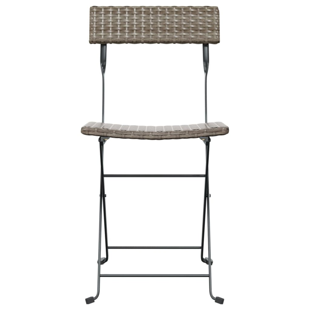 Bistrostoelen 8 st inklapbaar poly rattan en staal grijs MeubelReus