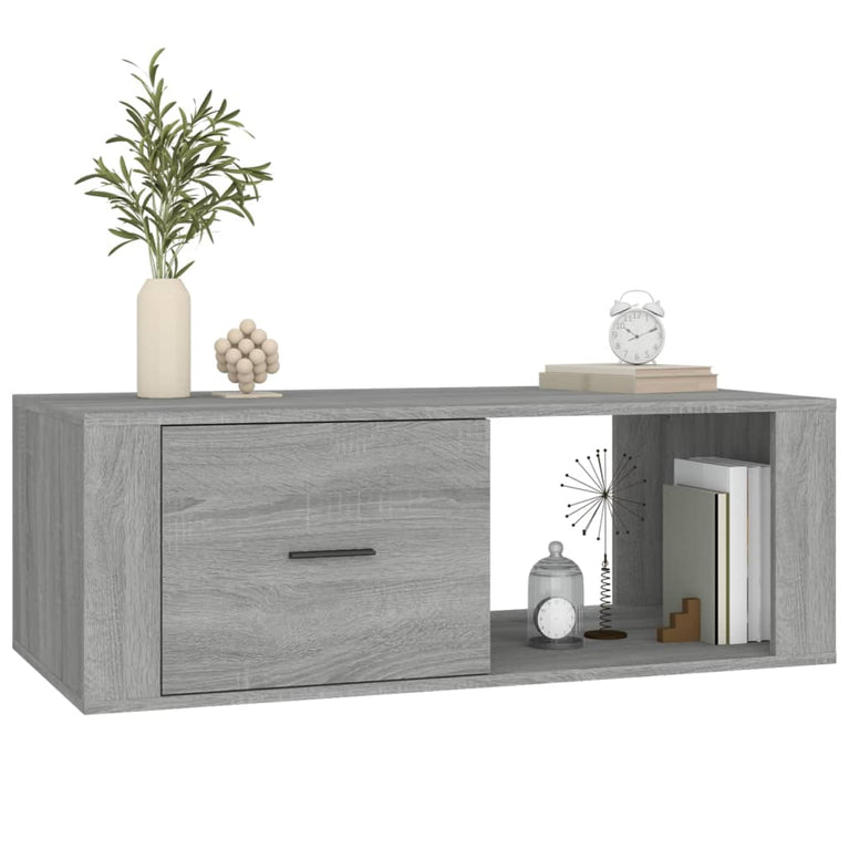 Salontafel 100x50,5x35 cm bewerkt hout grijs sonoma eikenkleur MeubelReus
