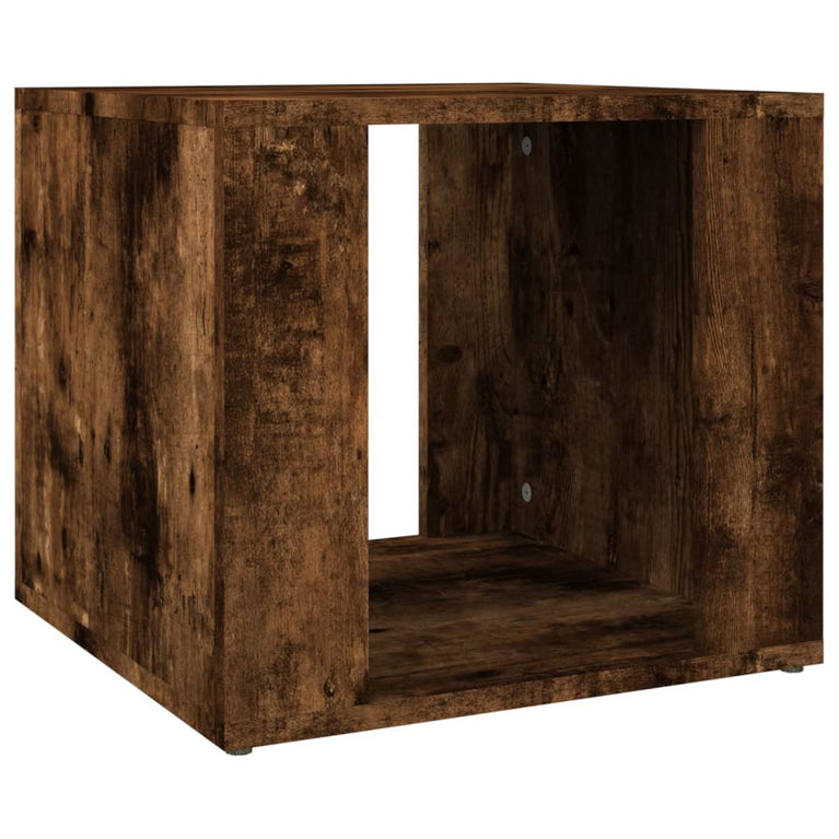 Nachtkastje 41x40x36 cm bewerkt hout gerookt eikenkleurig MeubelReus