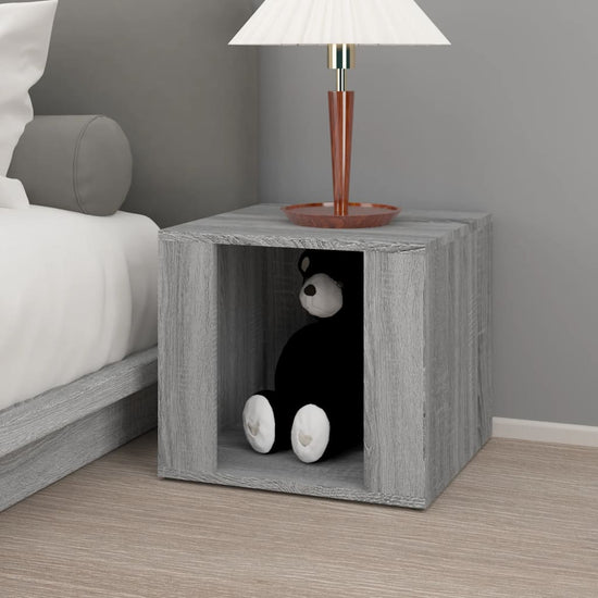 Nachtkastje 41x40x36 cm bewerkt hout grijs sonoma eikenkleur MeubelReus