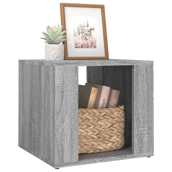 Nachtkastje 41x40x36 cm bewerkt hout grijs sonoma eikenkleur MeubelReus