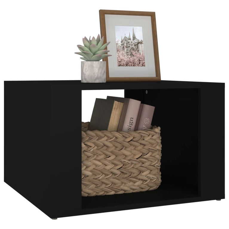 Nachtkastje 57x55x36 cm bewerkt hout zwart MeubelReus