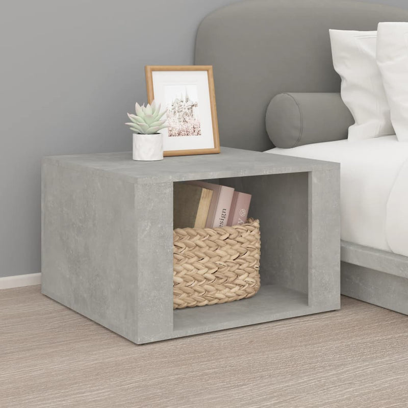 Nachtkastje 57x55x36 cm bewerkt hout betongrijs MeubelReus