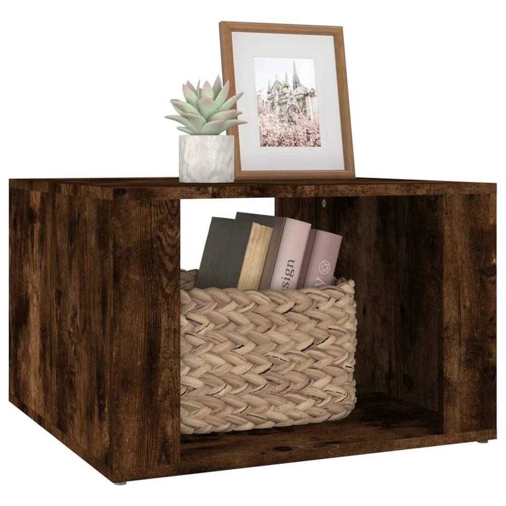 Nachtkastje 57x55x36 cm bewerkt hout gerookt eikenkleurig MeubelReus