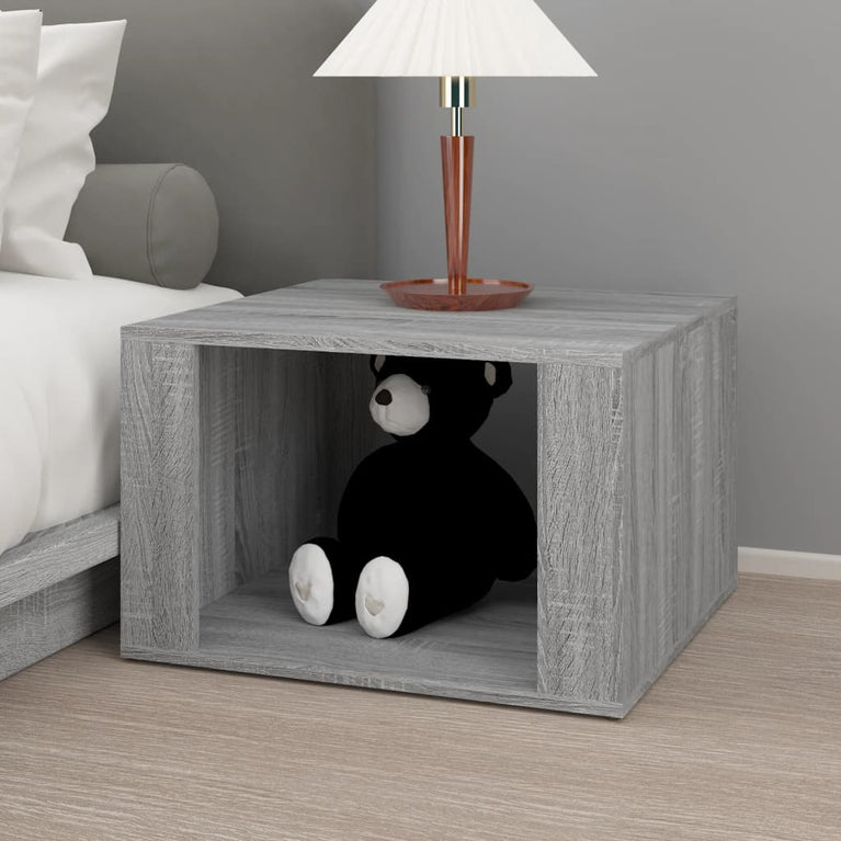 Nachtkastje 57x55x36 cm bewerkt hout grijs sonoma eikenkleurig MeubelReus