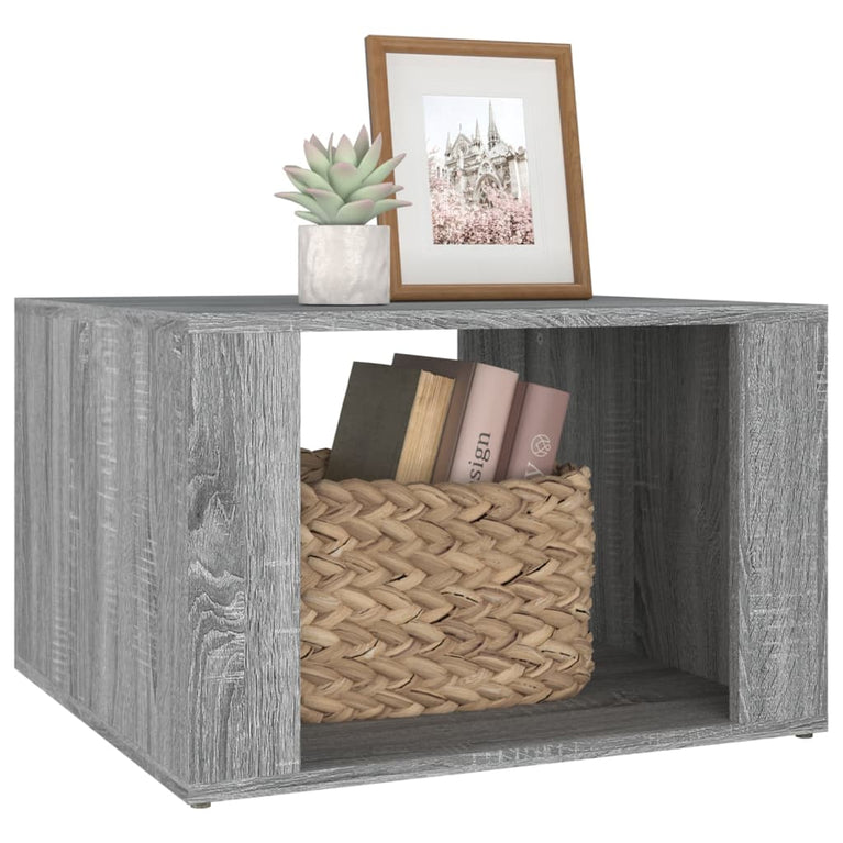 Nachtkastje 57x55x36 cm bewerkt hout grijs sonoma eikenkleurig MeubelReus