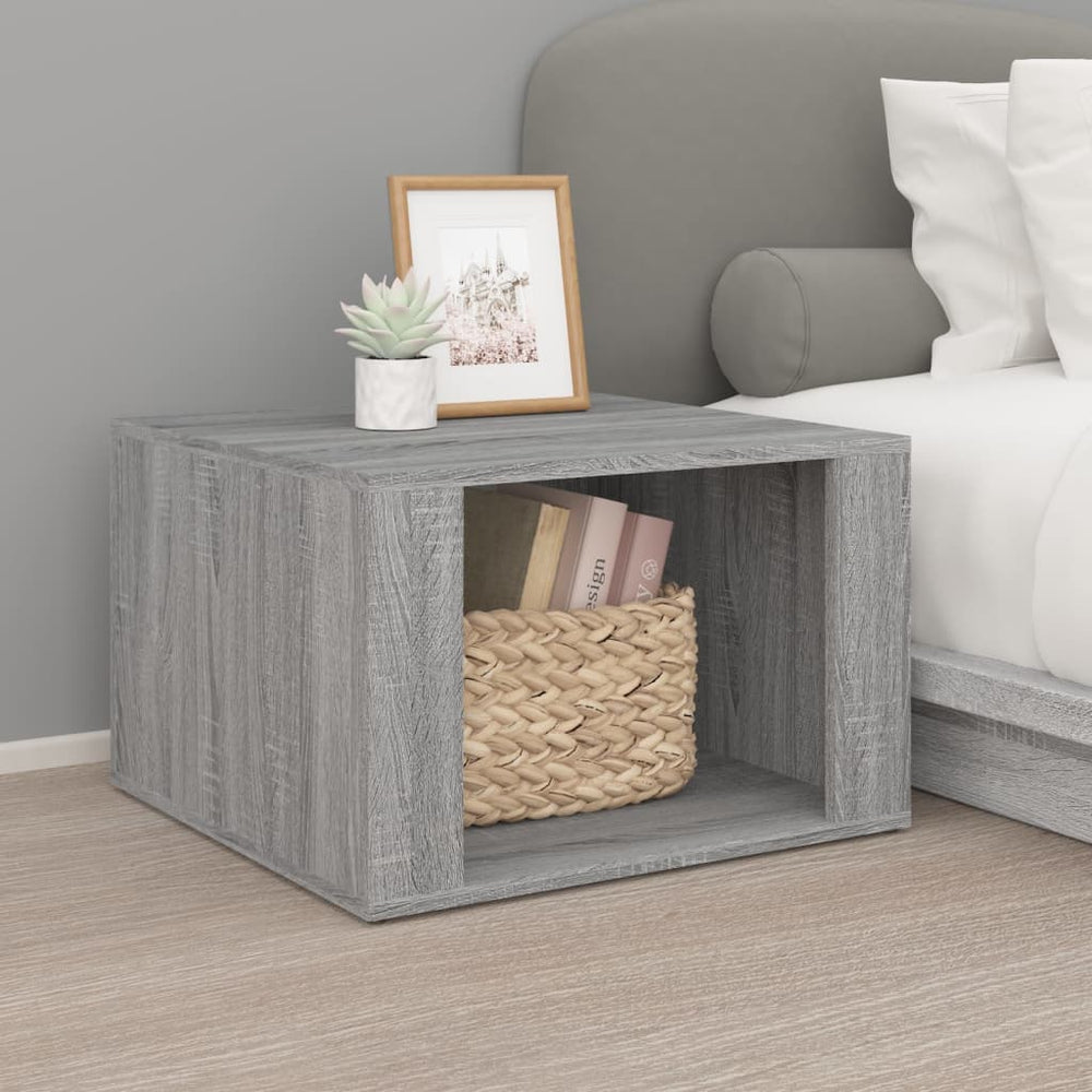 Nachtkastje 57x55x36 cm bewerkt hout grijs sonoma eikenkleurig MeubelReus