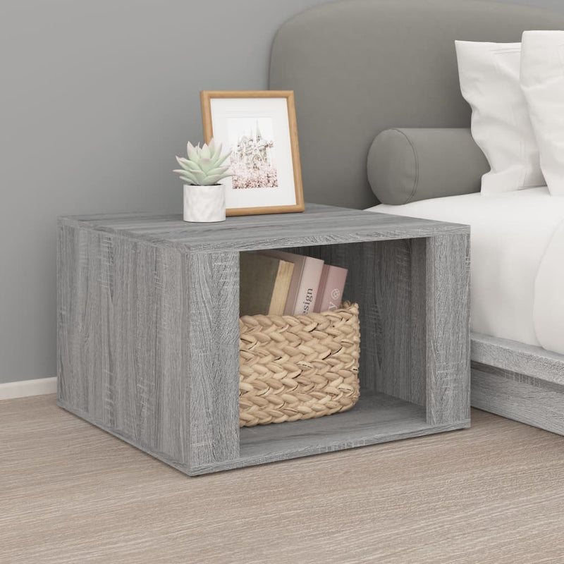 Nachtkastje 57x55x36 cm bewerkt hout grijs sonoma eikenkleurig MeubelReus